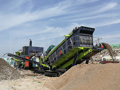 陝西省履帶（dài）式建（jiàn）築垃圾破碎生產線