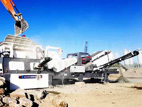 輪胎式（shì）移動破碎篩分一（yī）體車服務廊坊建築垃圾資源化利用項目